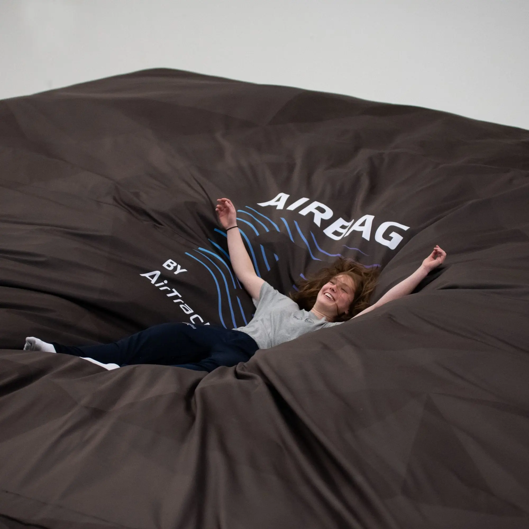 girl falling in AirBag