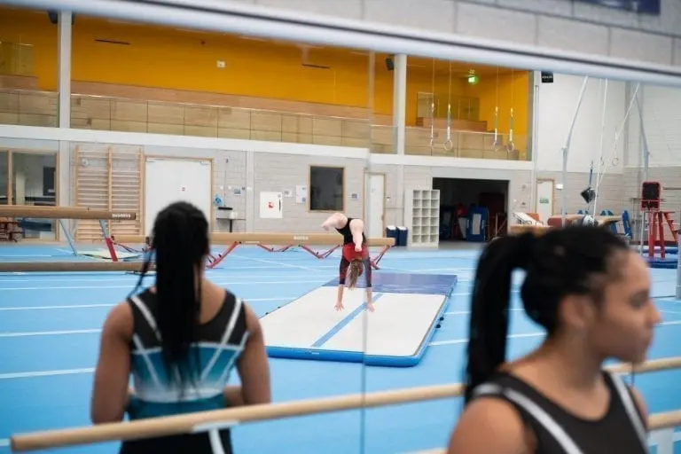Gymnast tumbling on AirFloor