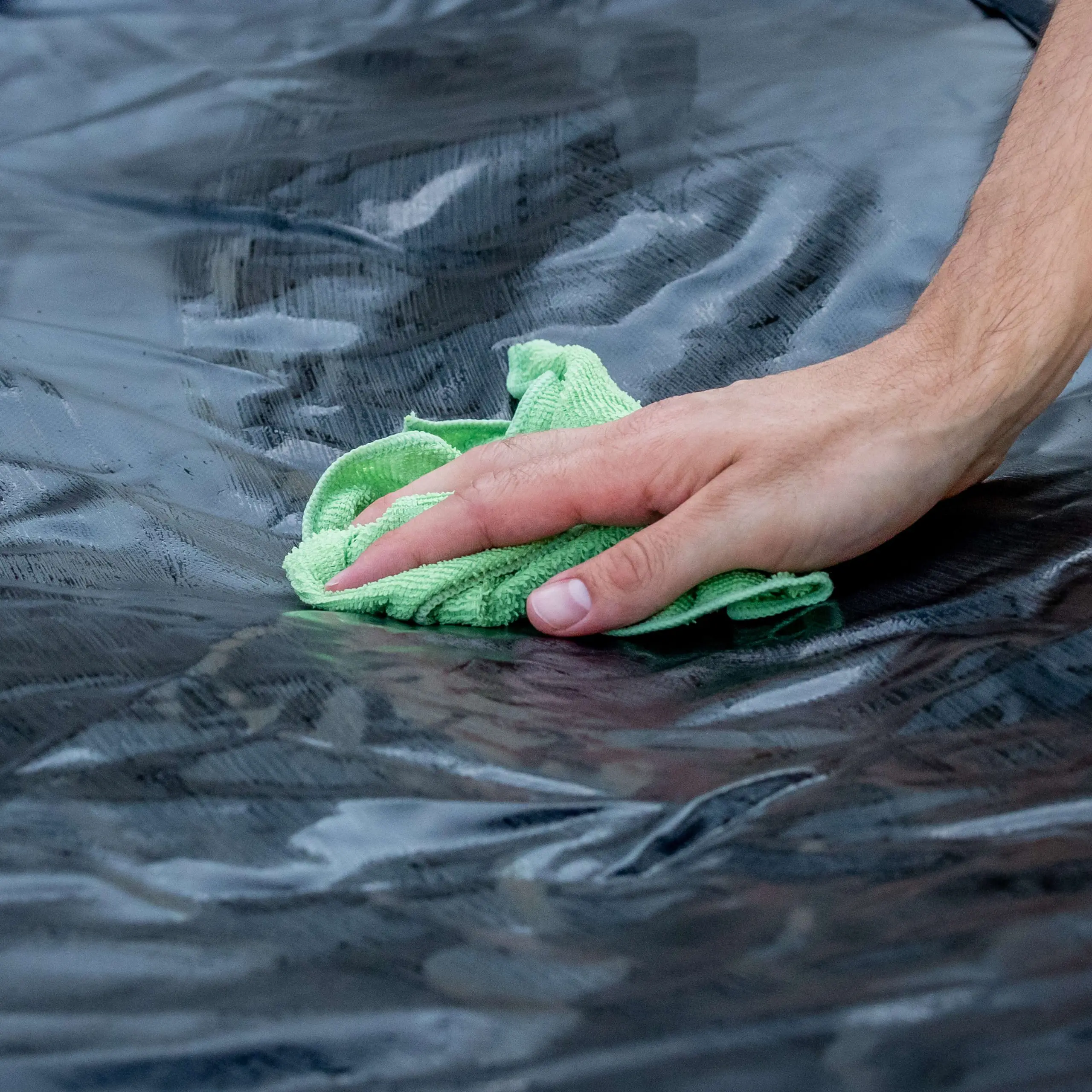 wiping airbag with a cloth
