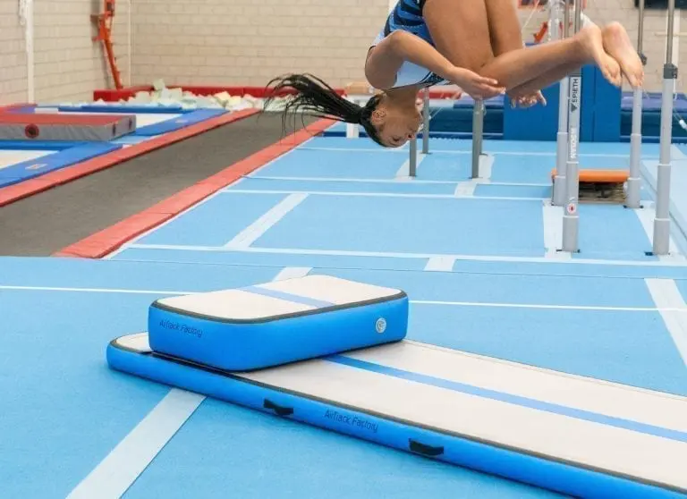Gymnast flipping off AirBlock