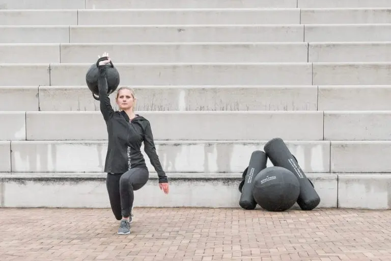 Female athlete with Aquaball outside